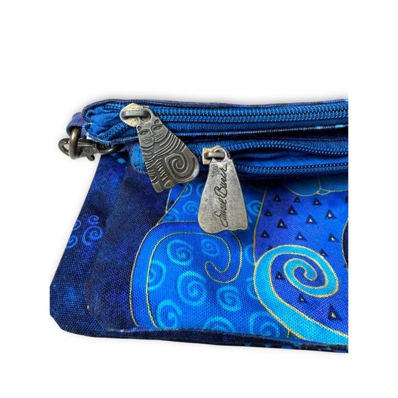 Laurel Burch Blue Cats Convertible Crossbody Bag Two Pocket - Picture 8 of 12